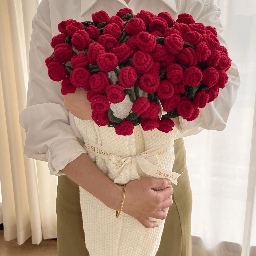 Rose Bouquet Blanket Crochet Kit