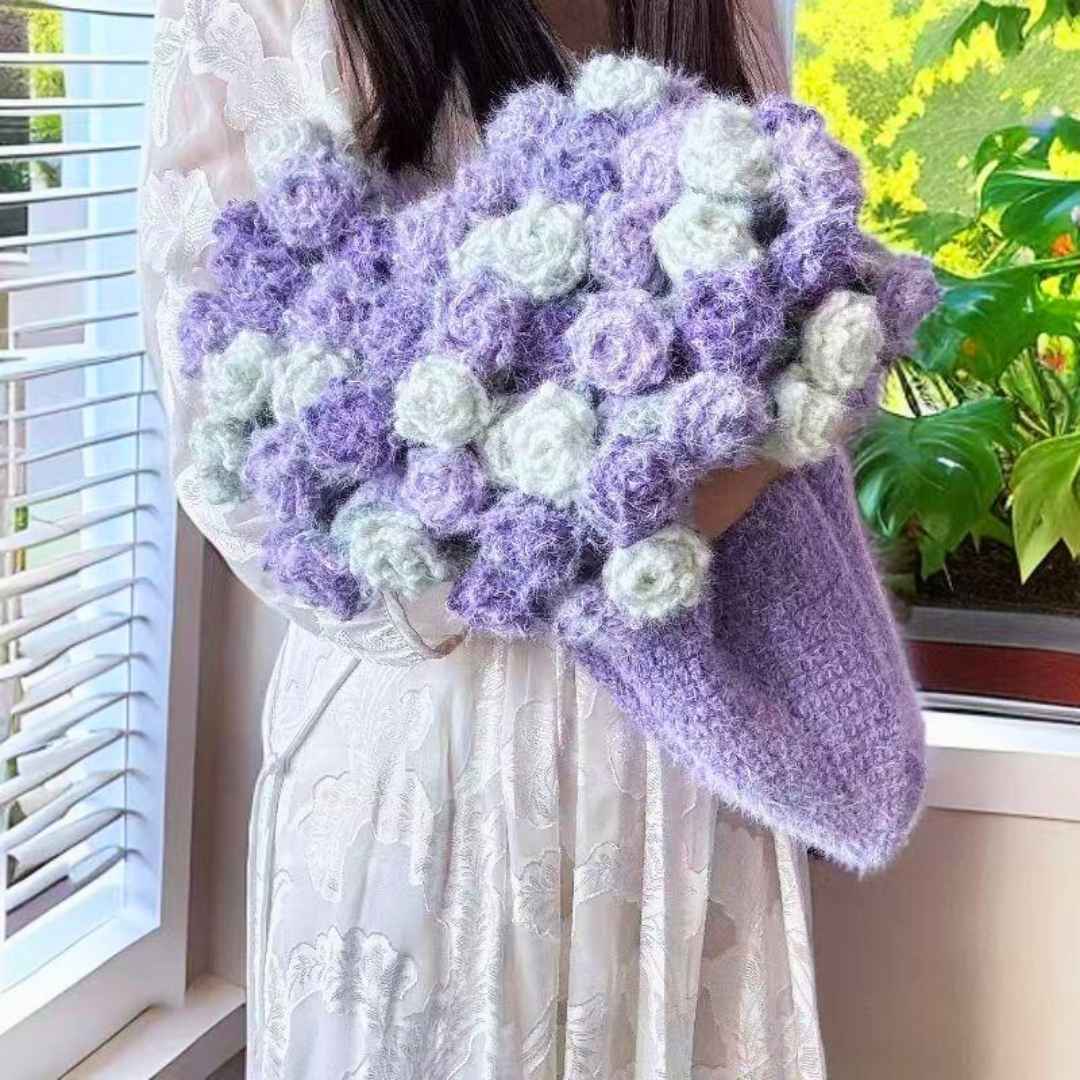 Lavender Dream Crochet Rose Blanket