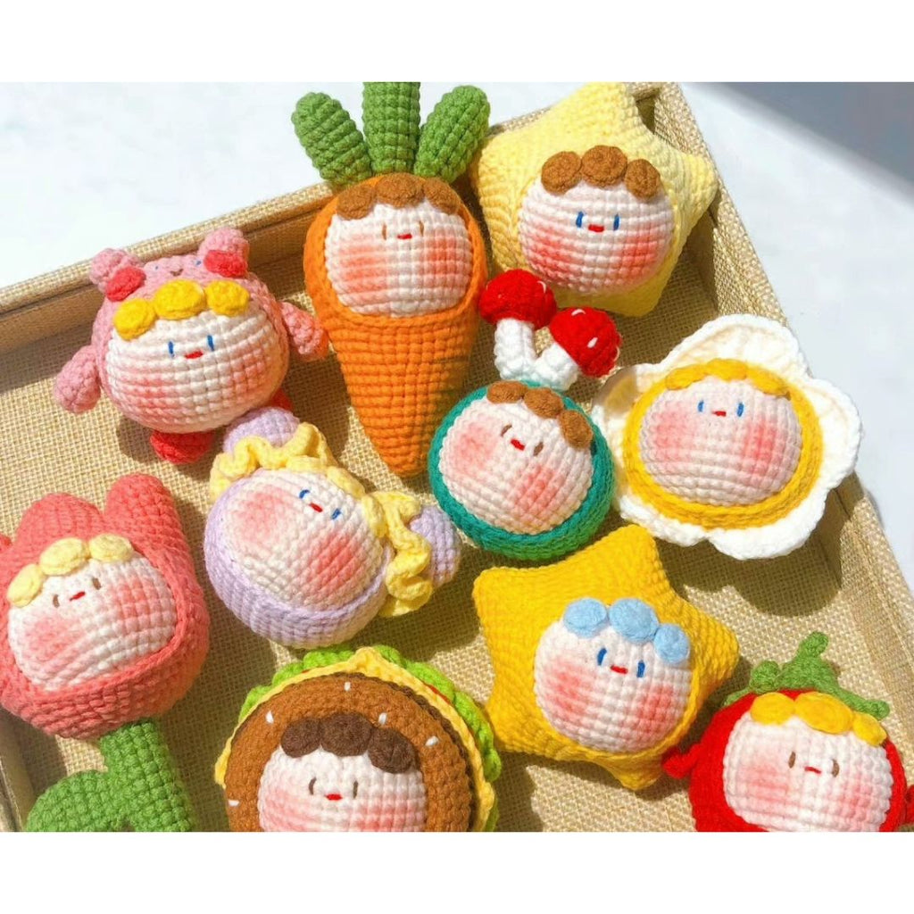 Handmade Crochet Vegetable & Flower Dolls