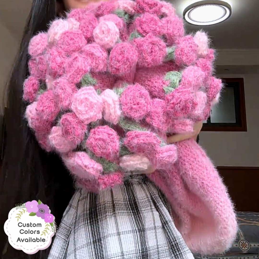 Customizable Crochet Rose Blanket Kit