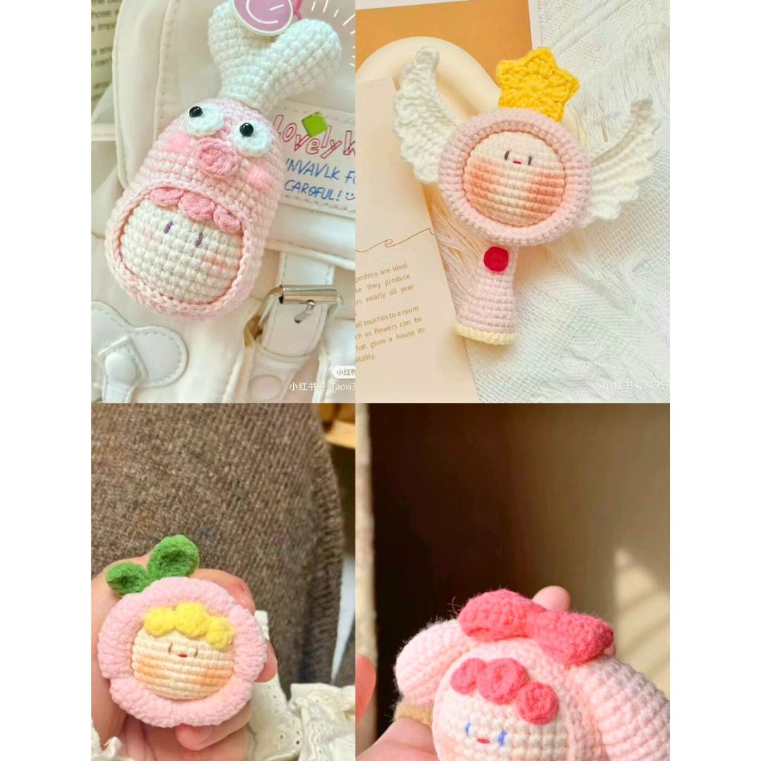 Handmade Crochet Vegetable & Flower Dolls