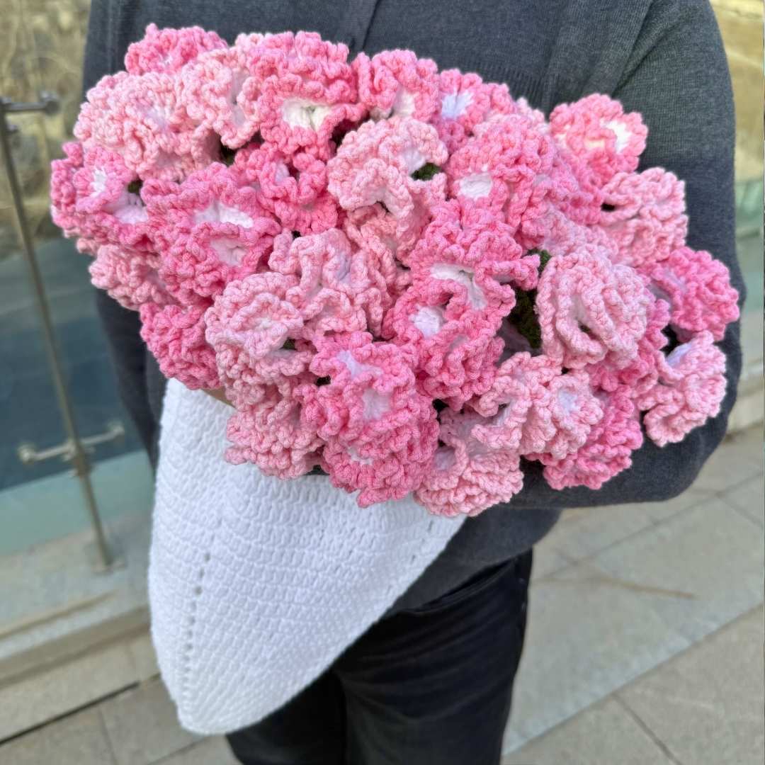 I ❤️ MOM Crochet Bouquet Blanket