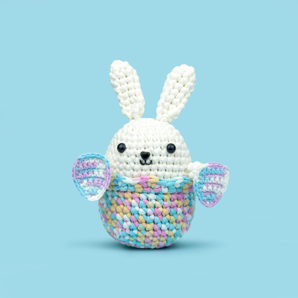 The Cute Crochet beginner kit - multicolor yarn bunny with Easter Eggs Fidget Spinner