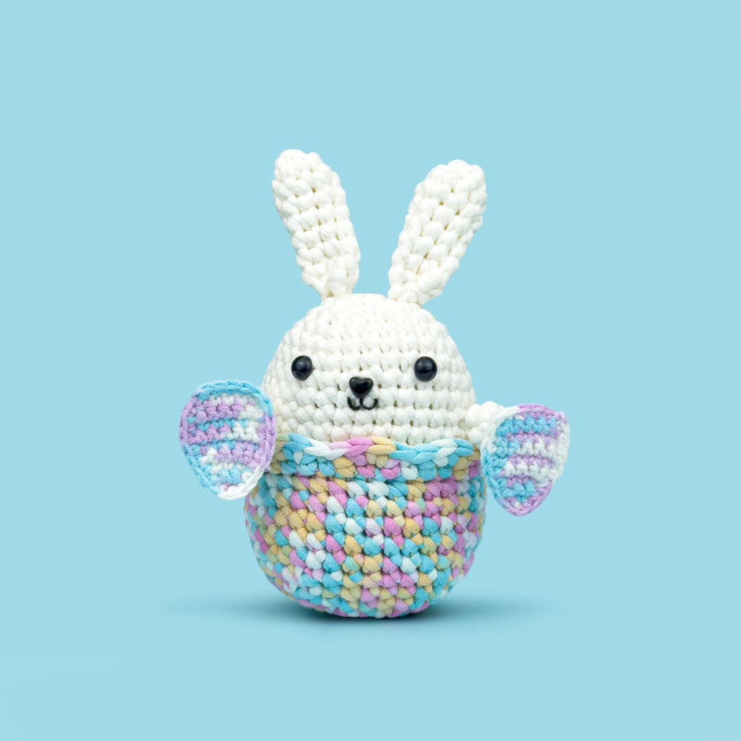The Cute Crochet beginner kit - multicolor yarn bunny with Easter Eggs Fidget Spinner