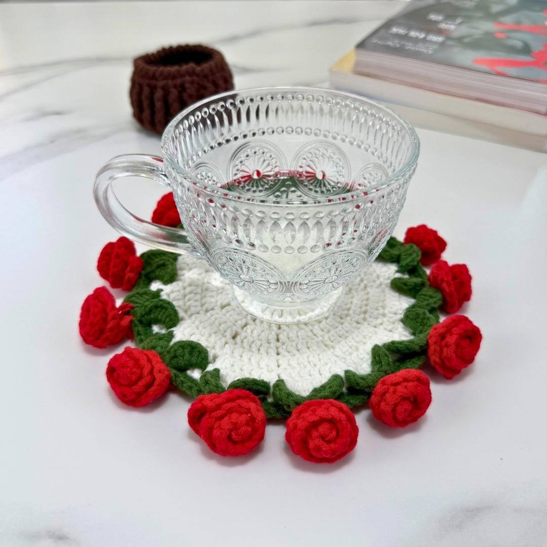 Handmade Crochet Flower Coaster