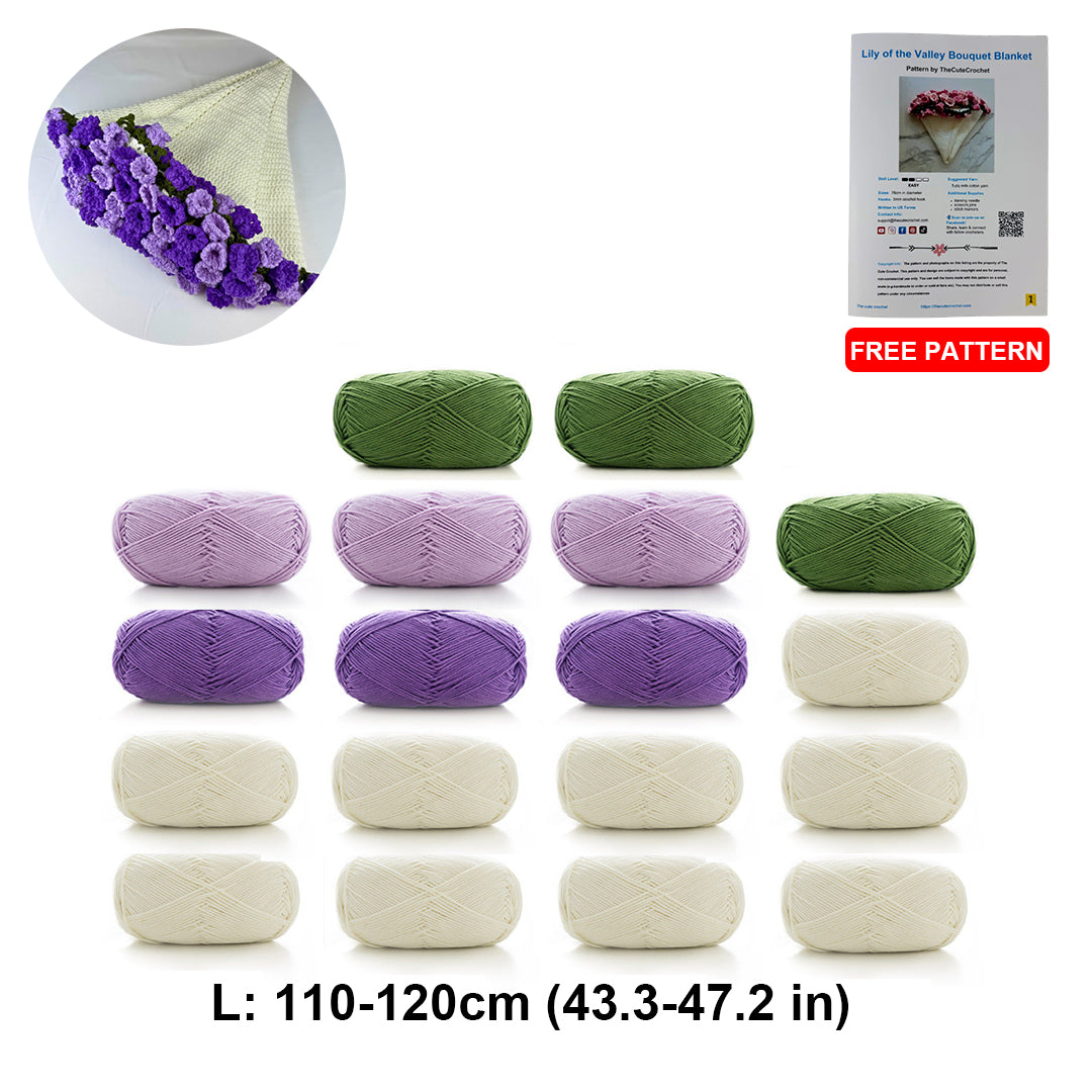 Lily of the Valley Crochet Blanket Kit – DIY Yarn Set