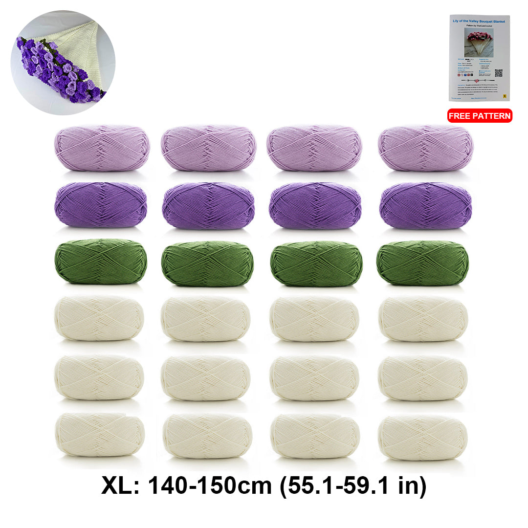 Lily of the Valley Crochet Blanket Kit – DIY Yarn Set