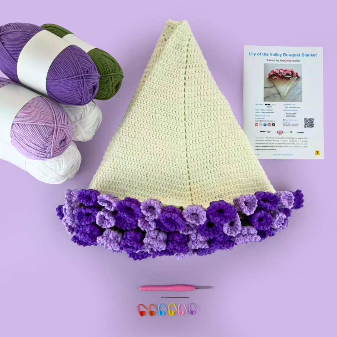 Lily of the Valley Crochet Kit – Beginner-Friendly Blanket DIY