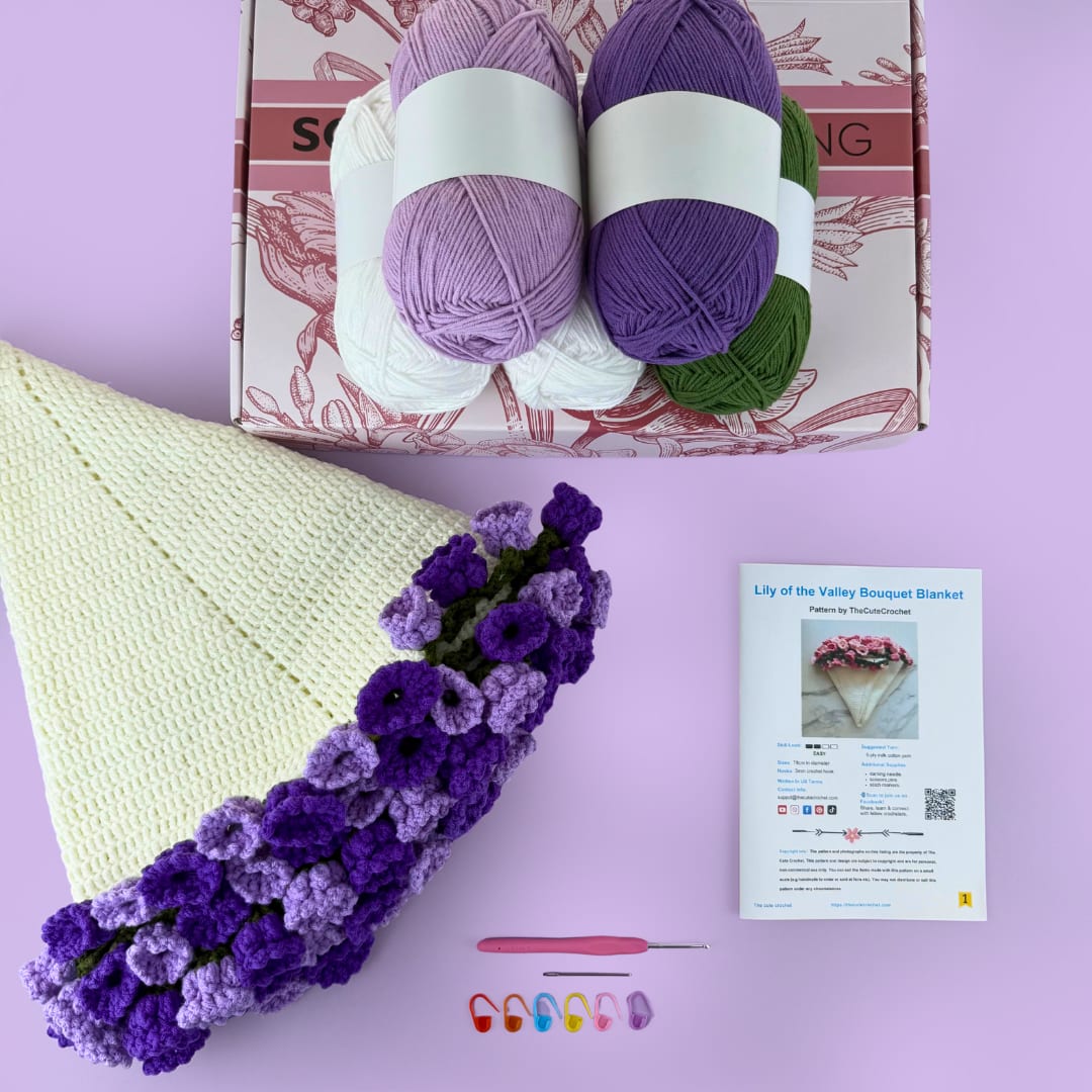 Lily of the Valley Crochet Kit – Beginner-Friendly Blanket DIY