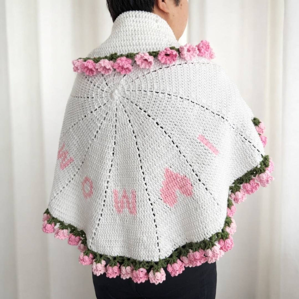 I ❤️ MOM Crochet Bouquet Blanket