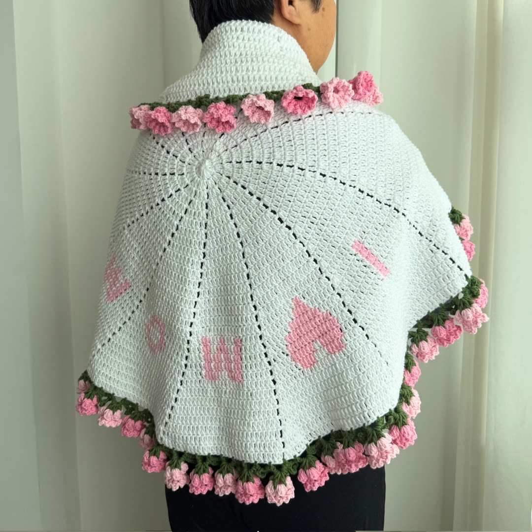 I ❤️ MOM Crochet Bouquet Blanket