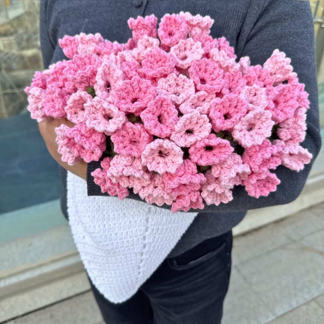 I ❤️ MOM Crochet Bouquet Blanket