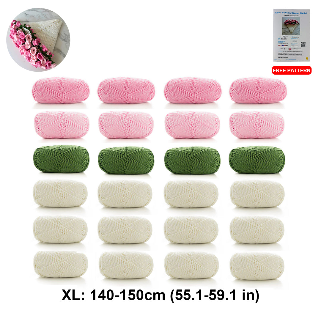 Lily of the Valley Crochet Blanket Kit – DIY Yarn Set