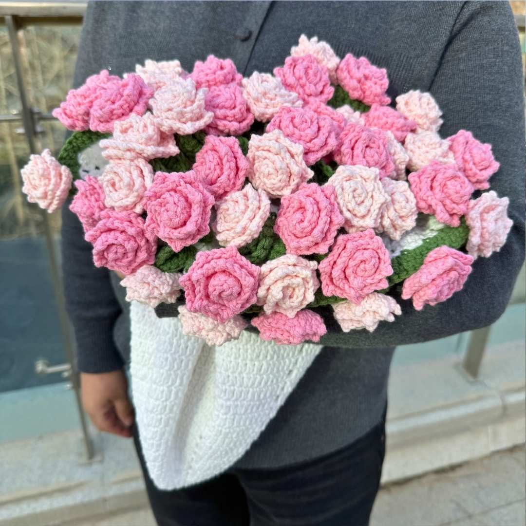 I ❤️ MOM Crochet Bouquet Blanket