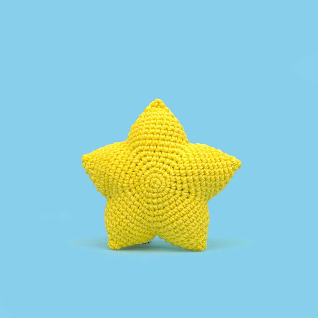 The Cute Crochet handmade star - bright yellow crochet plush toy