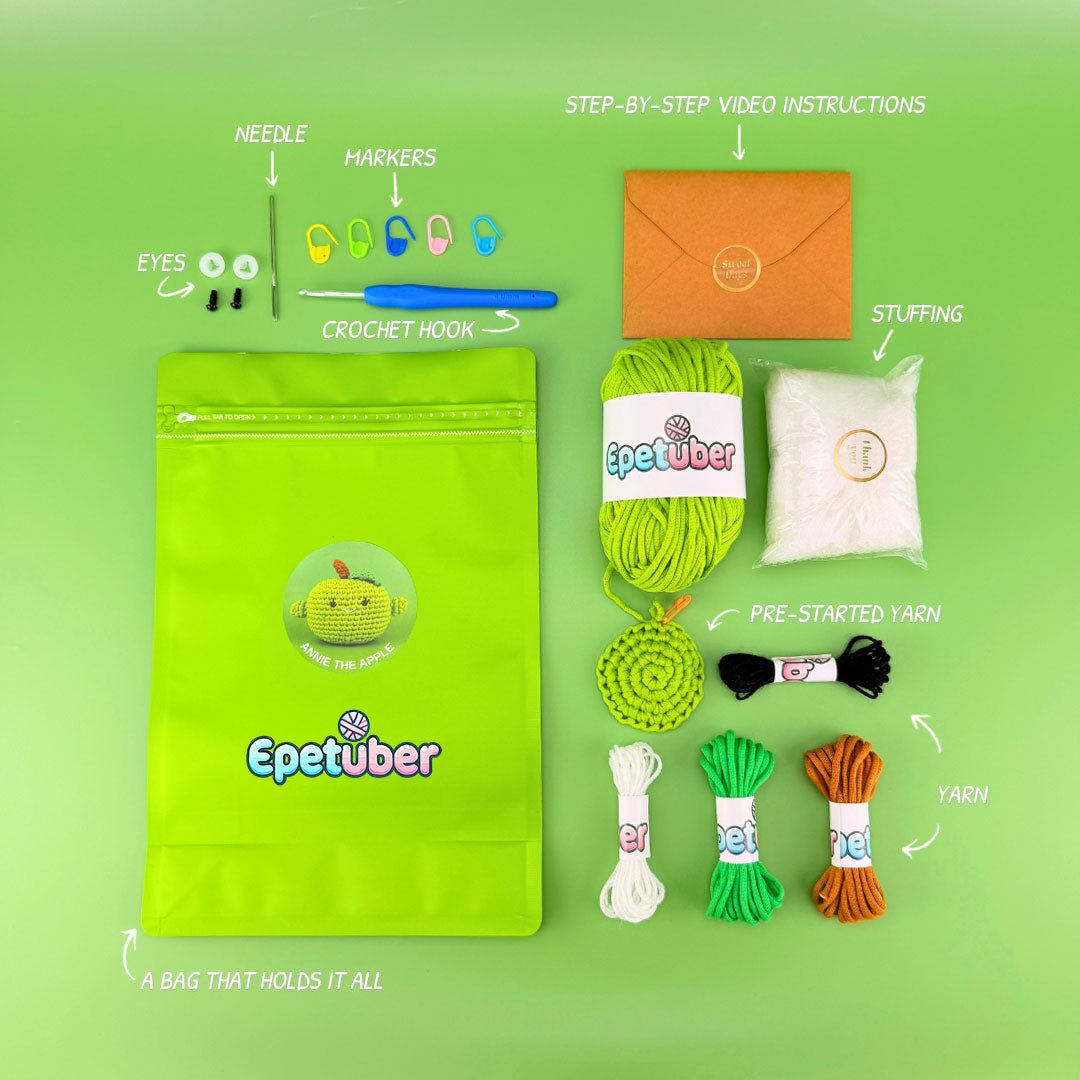 Annie the Apple Crochet Kit - TheCuteCrochet
