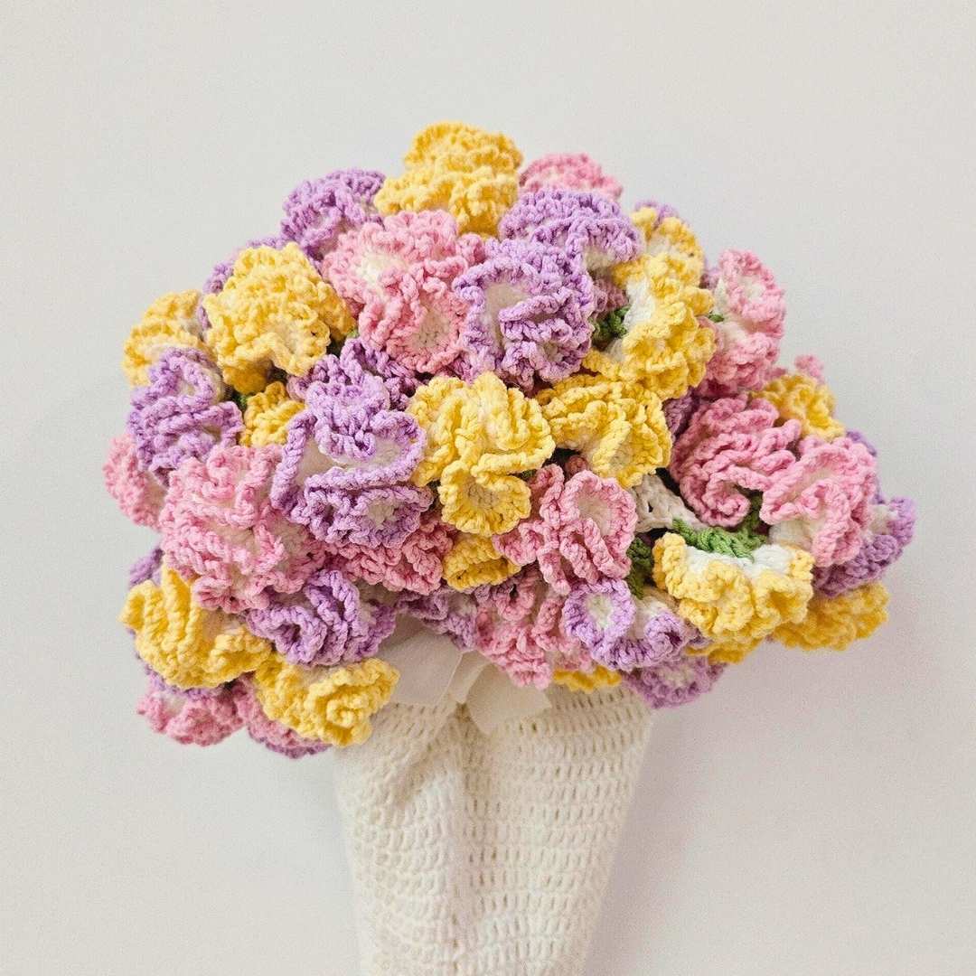 Carnation Crochet Bouquet Blanket - TheCuteCrochet