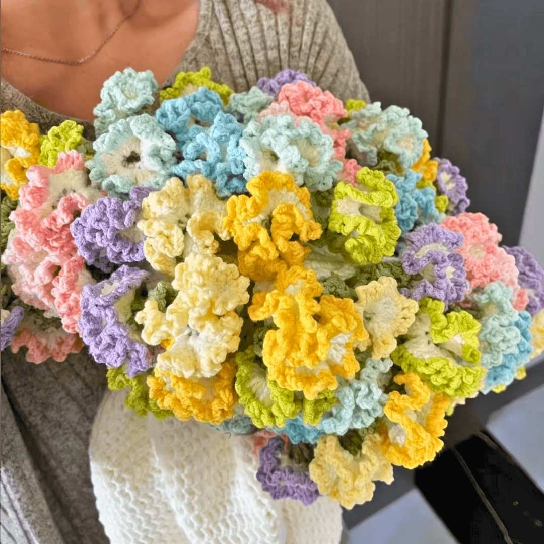 Carnation Crochet Bouquet Blanket - TheCuteCrochet
