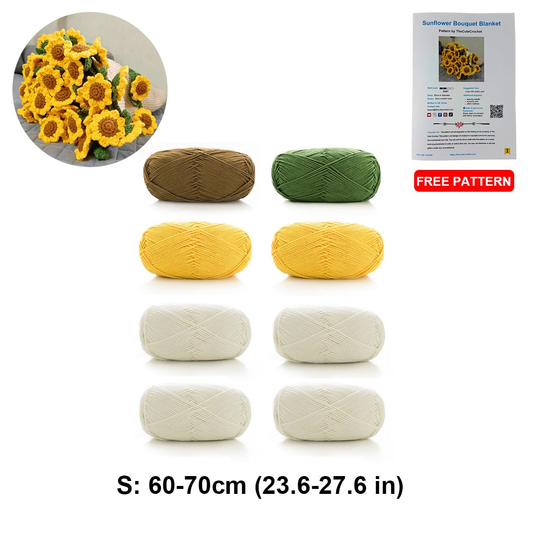 Sunflower Bouquet Crochet Blanket Kit – DIY Yarn Set