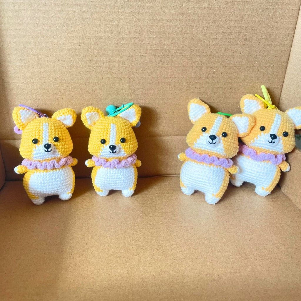 Crochet Corgi Keychain Plush - TheCuteCrochet