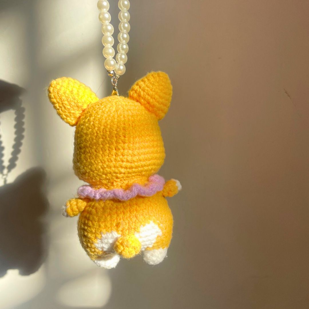 Crochet Corgi Keychain Plush - TheCuteCrochet