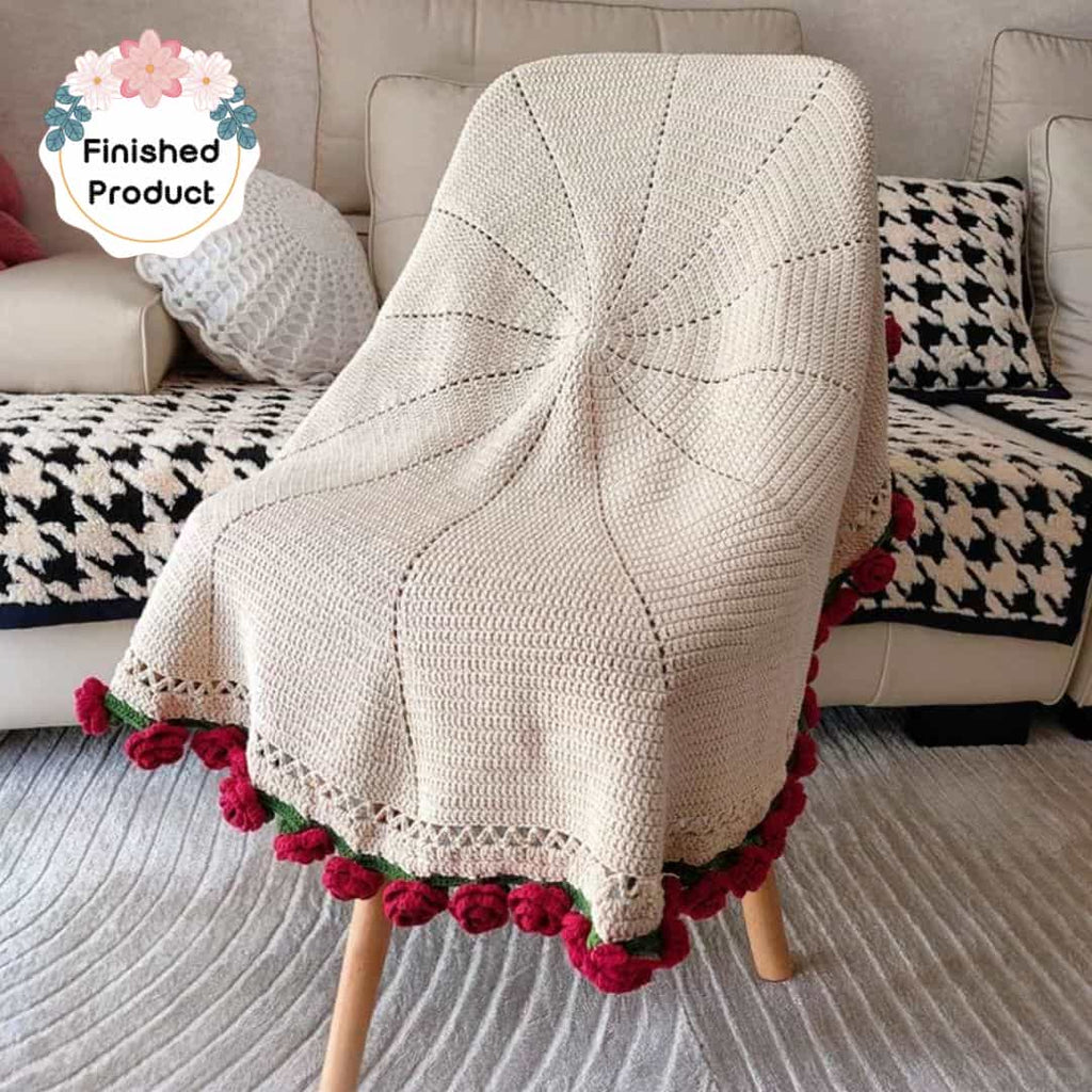 Crochet Flower Bouquet Blanket - TheCuteCrochet