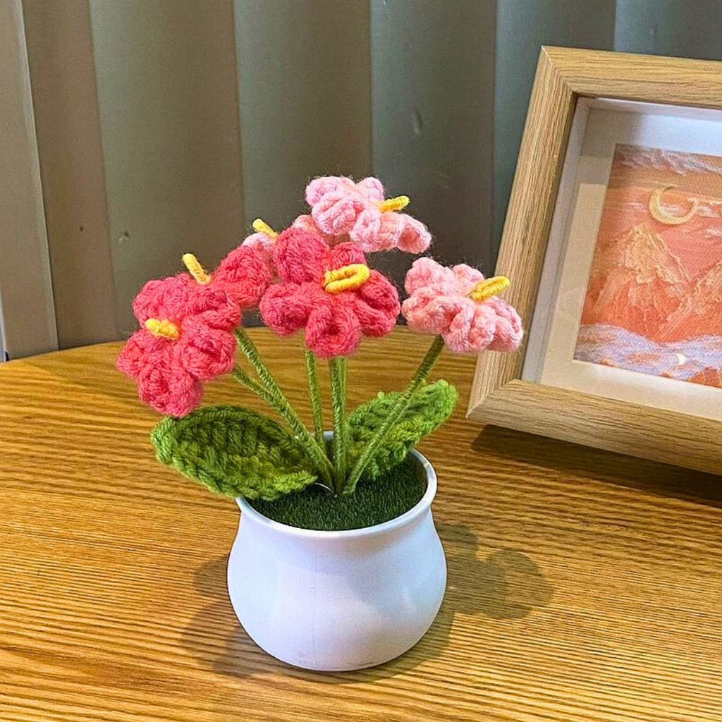 Crochet Flower Pot Decor - TheCuteCrochet