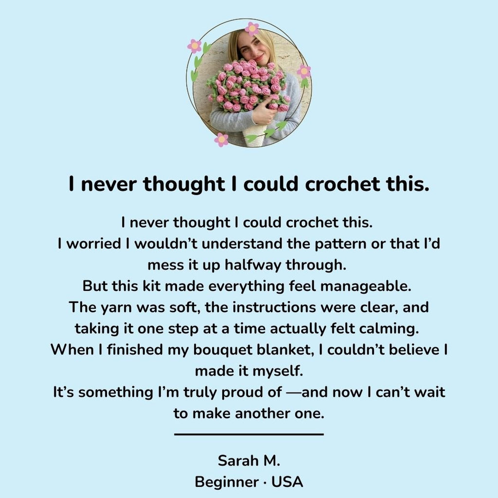 Crochet Pointed Rose Blanket Kit - TheCuteCrochet