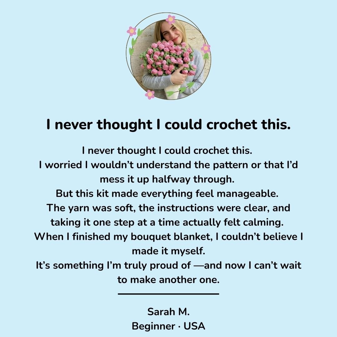 Crochet Pointed Rose Blanket Kit - TheCuteCrochet