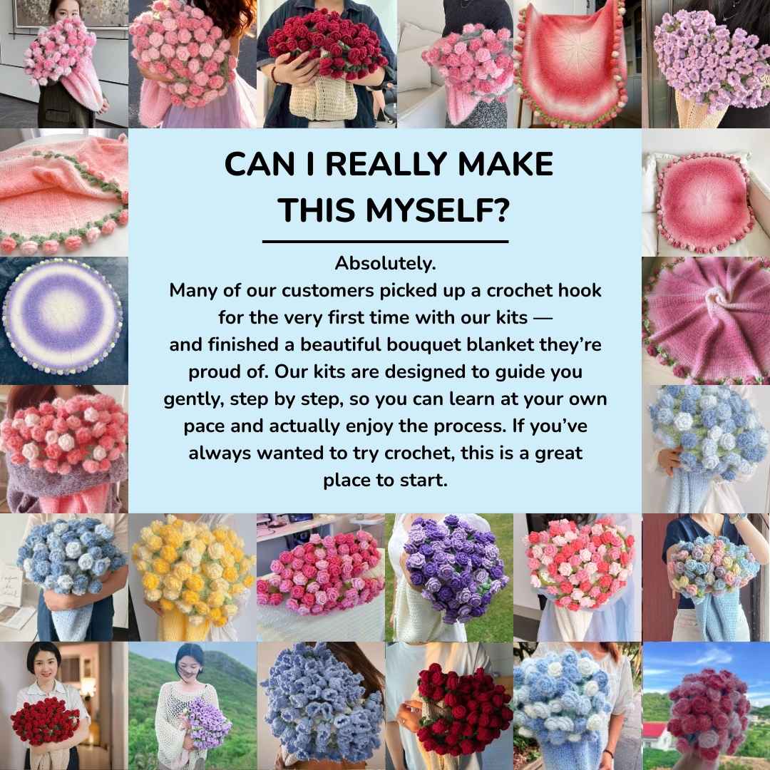 Crochet Pointed Rose Blanket Kit - TheCuteCrochet