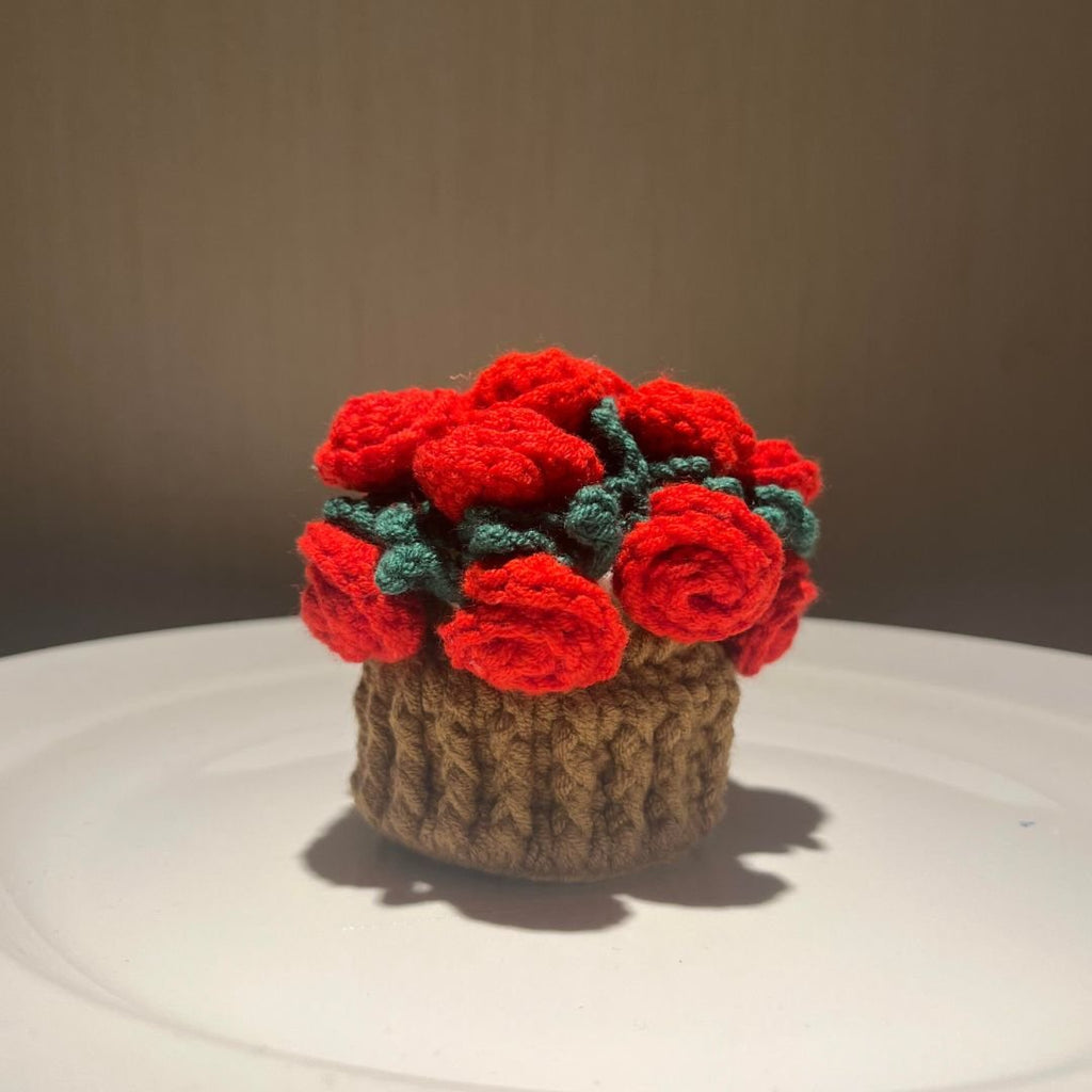 Crochet Rose Coaster & Basket Pattern - TheCuteCrochet