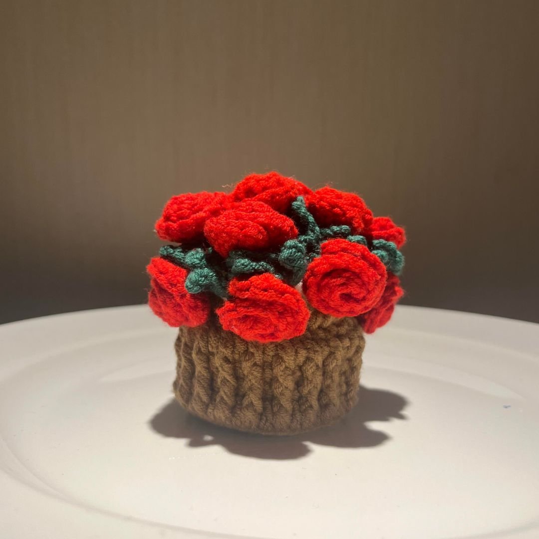 Crochet Rose Coaster & Basket Pattern - TheCuteCrochet