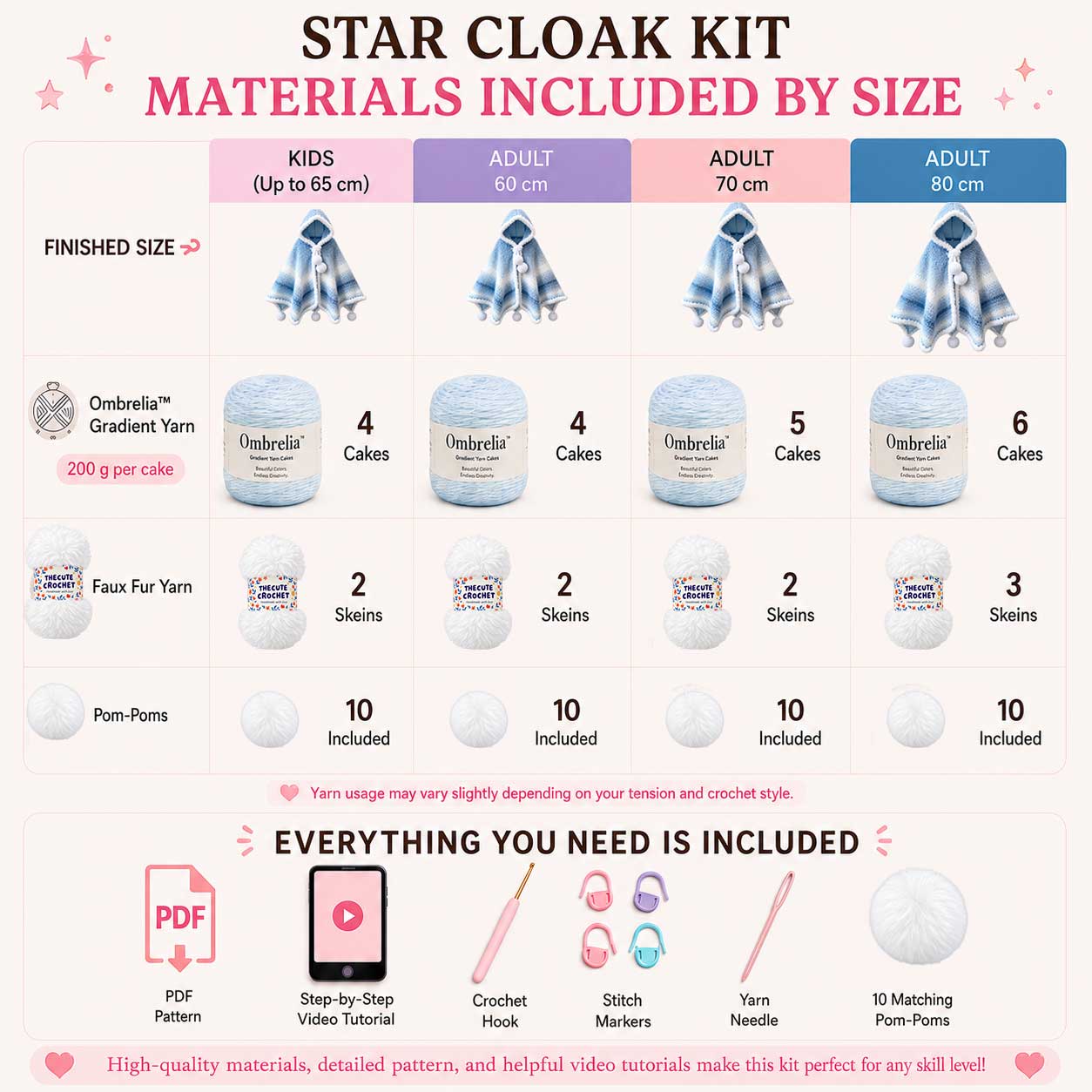Crochet Star Cloak Kit - TheCuteCrochet