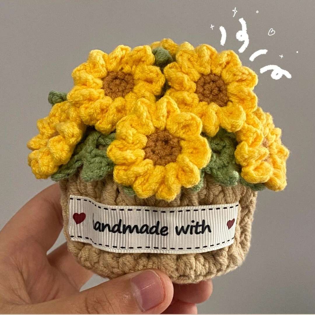 Crochet Sunflower Coaster & Basket Pattern - TheCuteCrochet
