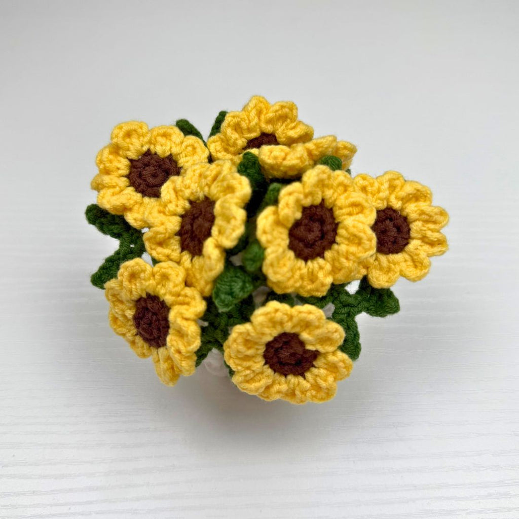 Crochet Sunflower Coaster & Basket Pattern - TheCuteCrochet