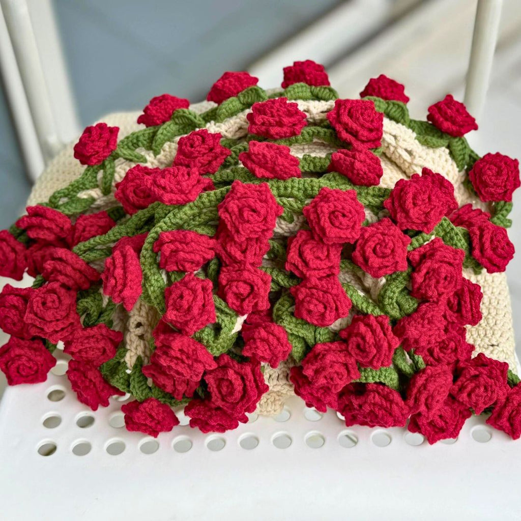 Crochet Pointed Rose Blanket Pattern