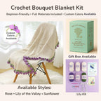 Customizable Crochet Bouquet Blanket Kit - TheCuteCrochet