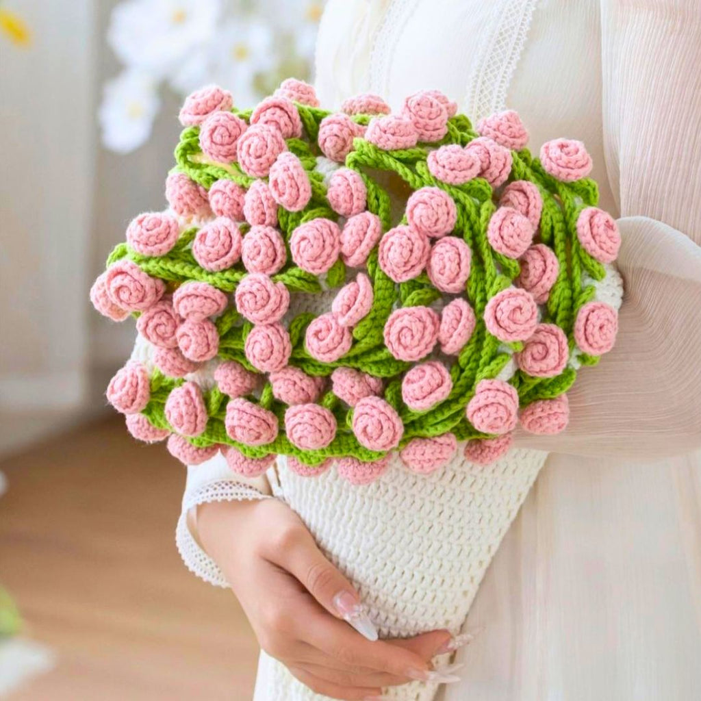 DIY Crochet Kit – Rose Bouquet Blanket Yarn Pack - TheCuteCrochet