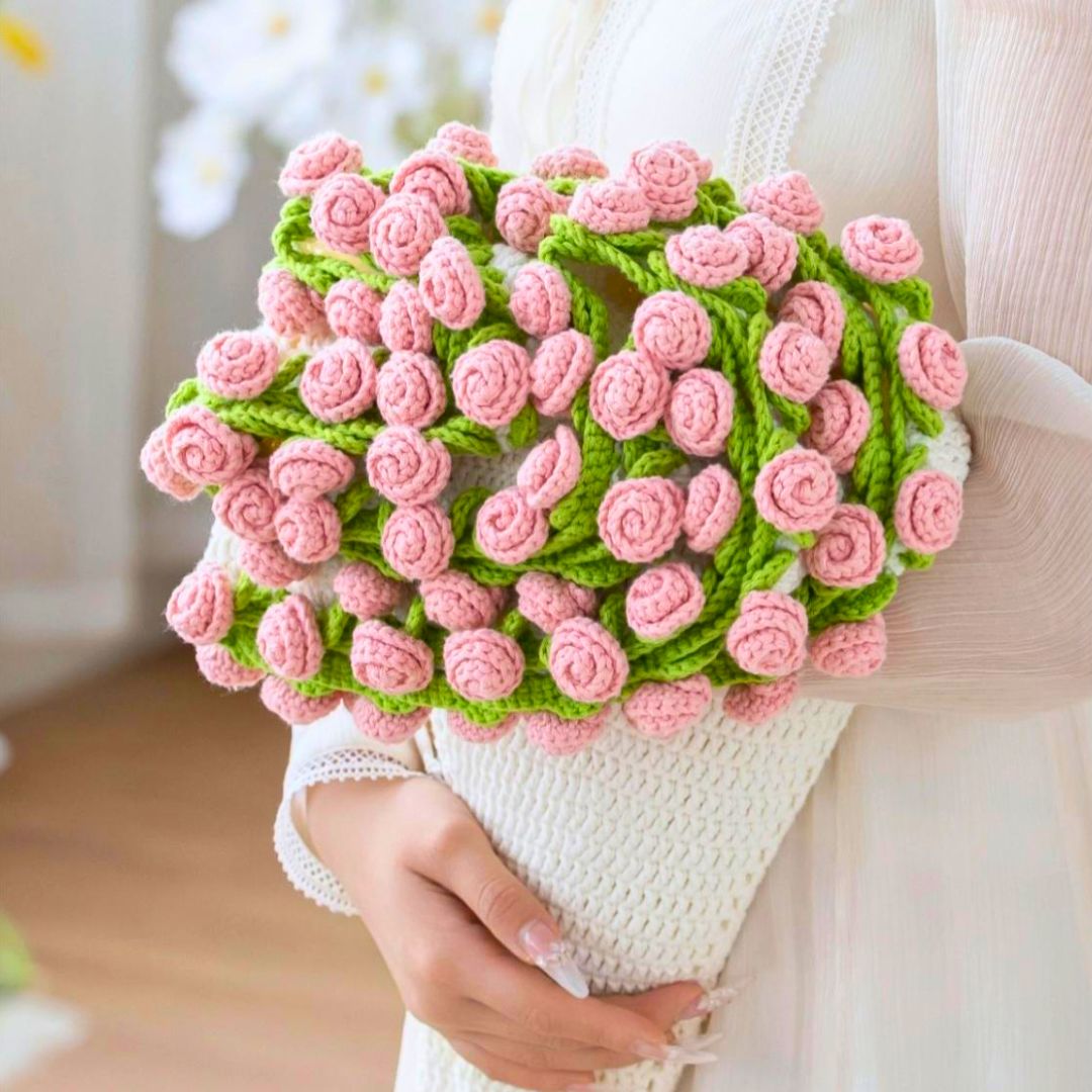 DIY Crochet Kit – Rose Bouquet Blanket Yarn Pack - TheCuteCrochet