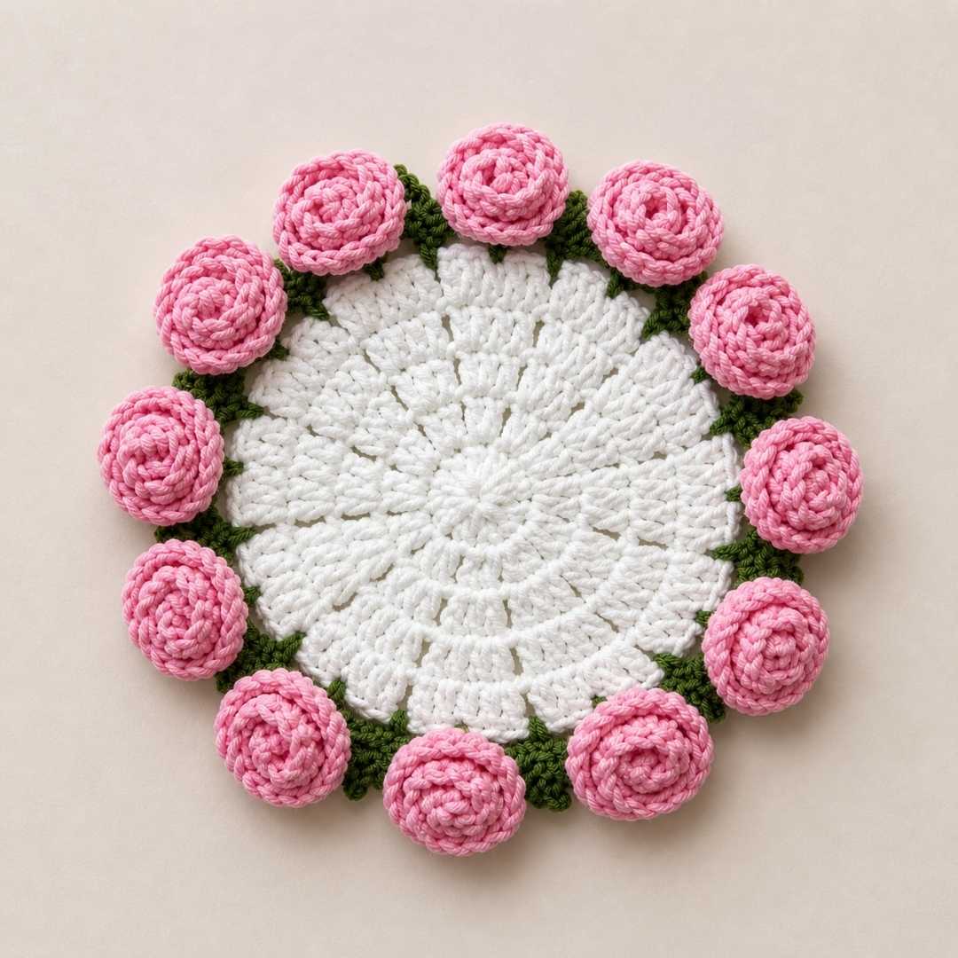 Handmade Crochet Flower Coaster - TheCuteCrochet