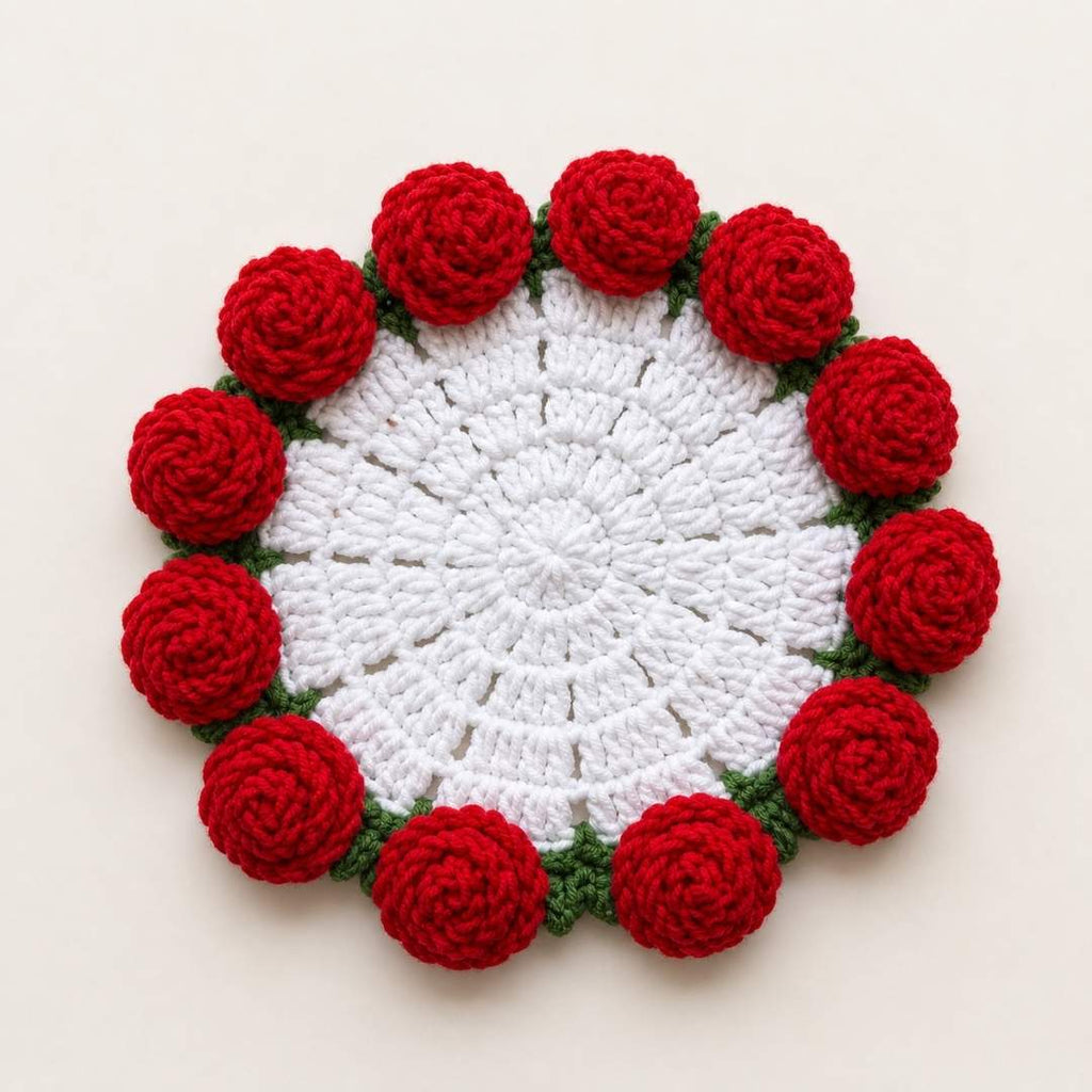 Handmade Crochet Flower Coaster - TheCuteCrochet