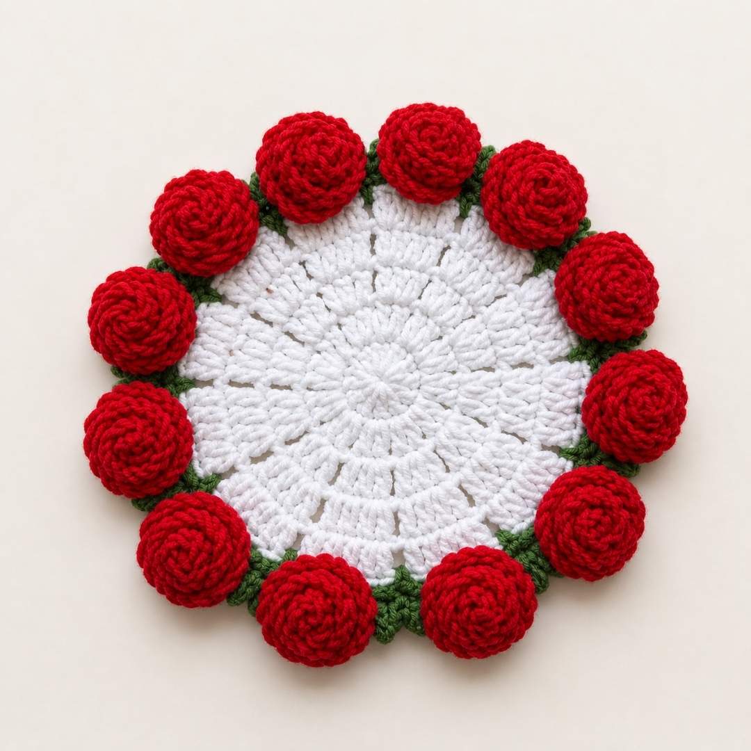 Handmade Crochet Flower Coaster - TheCuteCrochet