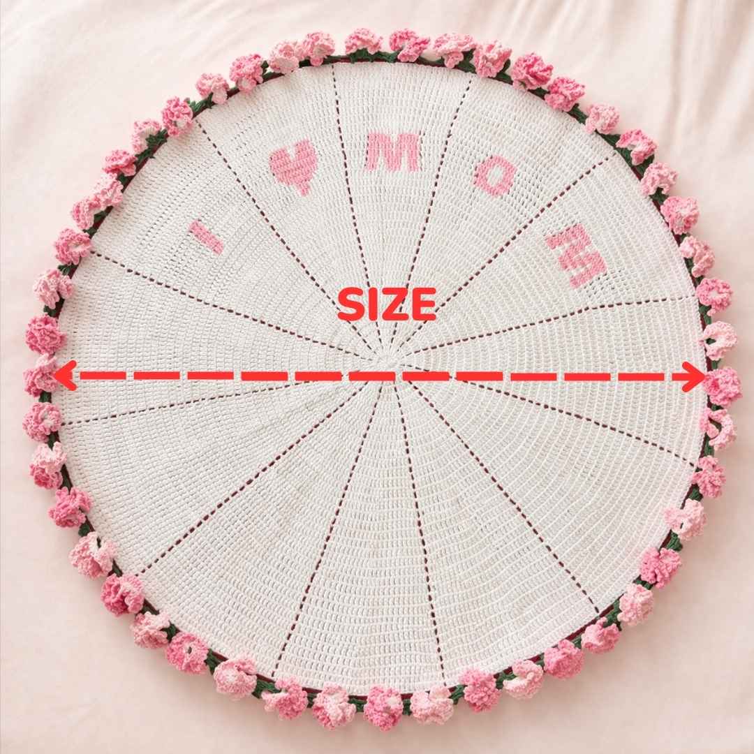 I ❤️ MOM Crochet Bouquet Blanket - TheCuteCrochet