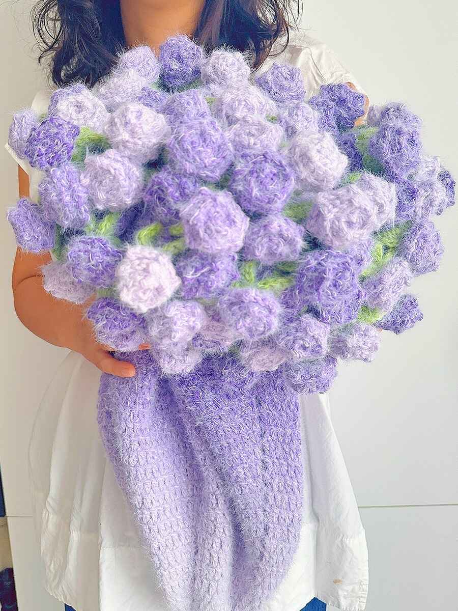 Lavender Dream Rose Bouquet Blanket - TheCuteCrochet