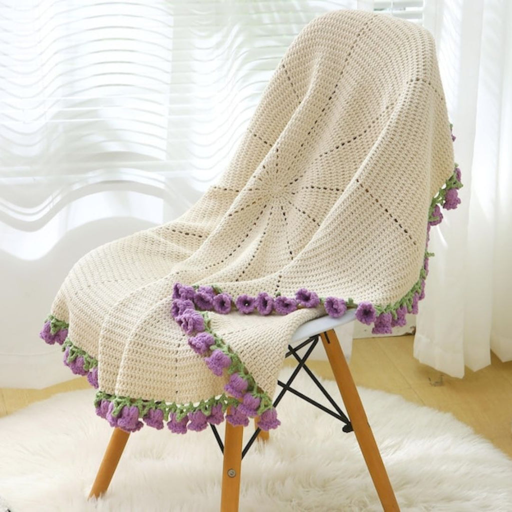 Lily of the Valley Crochet Blanket - TheCuteCrochet