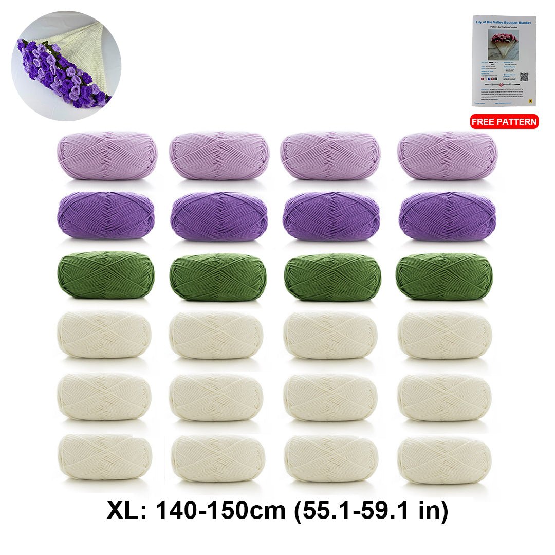 Lily of the Valley Crochet Blanket Kit – DIY Yarn Set - TheCuteCrochet