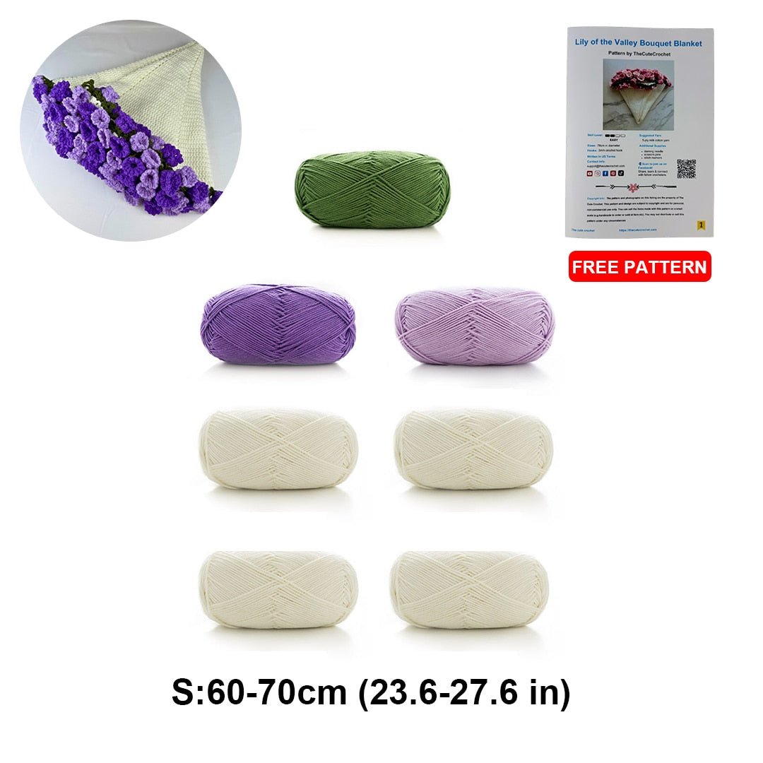 Lily of the Valley Crochet Blanket Kit – DIY Yarn Set - TheCuteCrochet