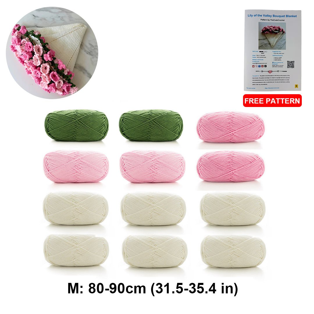 Lily of the Valley Crochet Blanket Kit – DIY Yarn Set - TheCuteCrochet