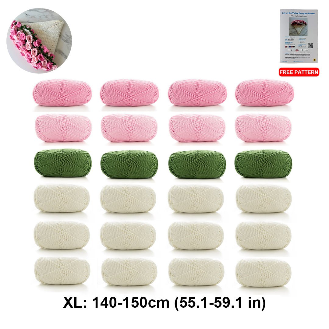 Lily of the Valley Crochet Blanket Kit – DIY Yarn Set - TheCuteCrochet