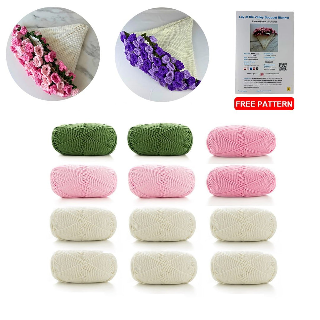 Lily of the Valley Crochet Blanket Kit – DIY Yarn Set - TheCuteCrochet
